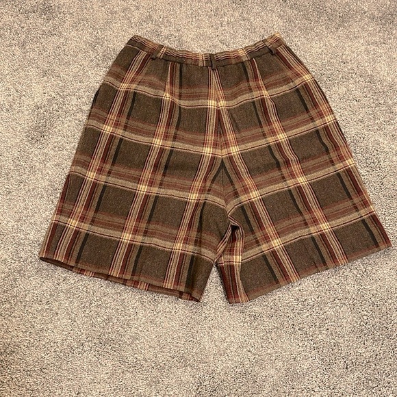 Vintage Pendleton Brown Plaid Wool Highwaisted Shorts - Picture 2 of 4